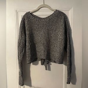 Hollister Cropped Heather Gray Sweater